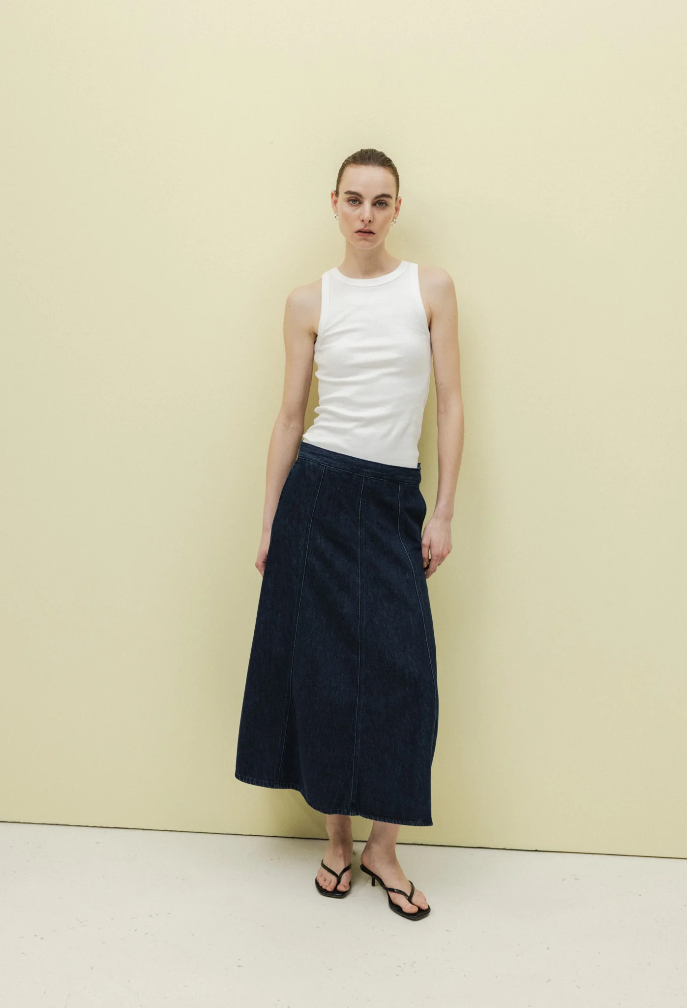 Mae Panel Skirt - Stone Indigo