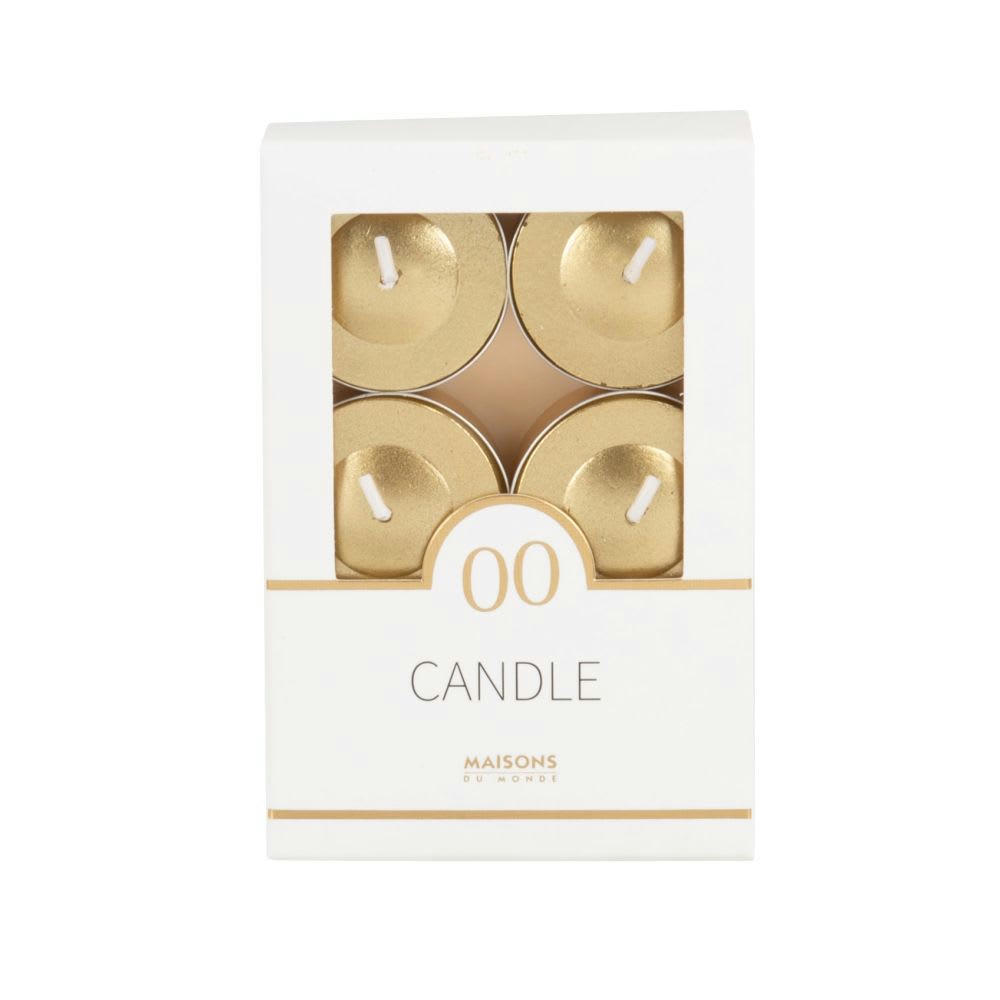 COLORAMA - Bougies chauffe-plat dorées (x6)