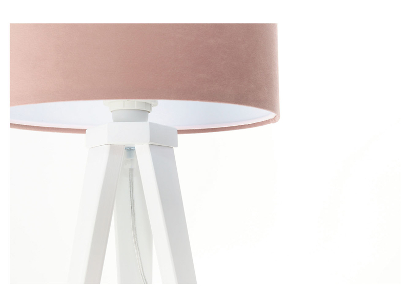 Lampa stołowa Jasmine bebe tkaninowa biało-różowa