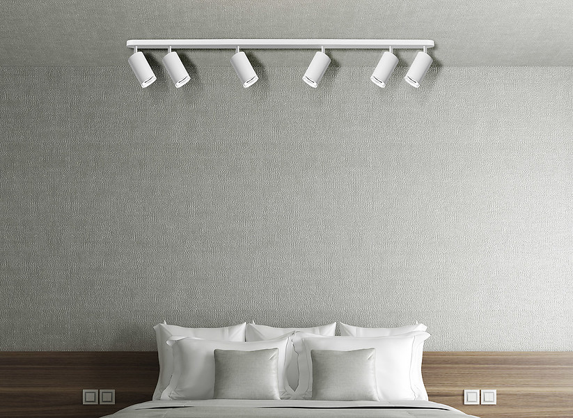 Lampa sufitowo-ścienna 6-punktowy spot aluminiowy czarny