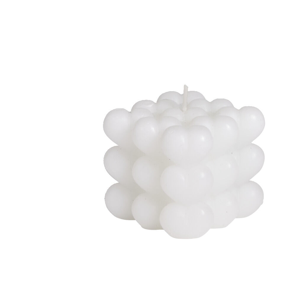 Bougie carrée à bulles 5,5x5,5xH5,5cm