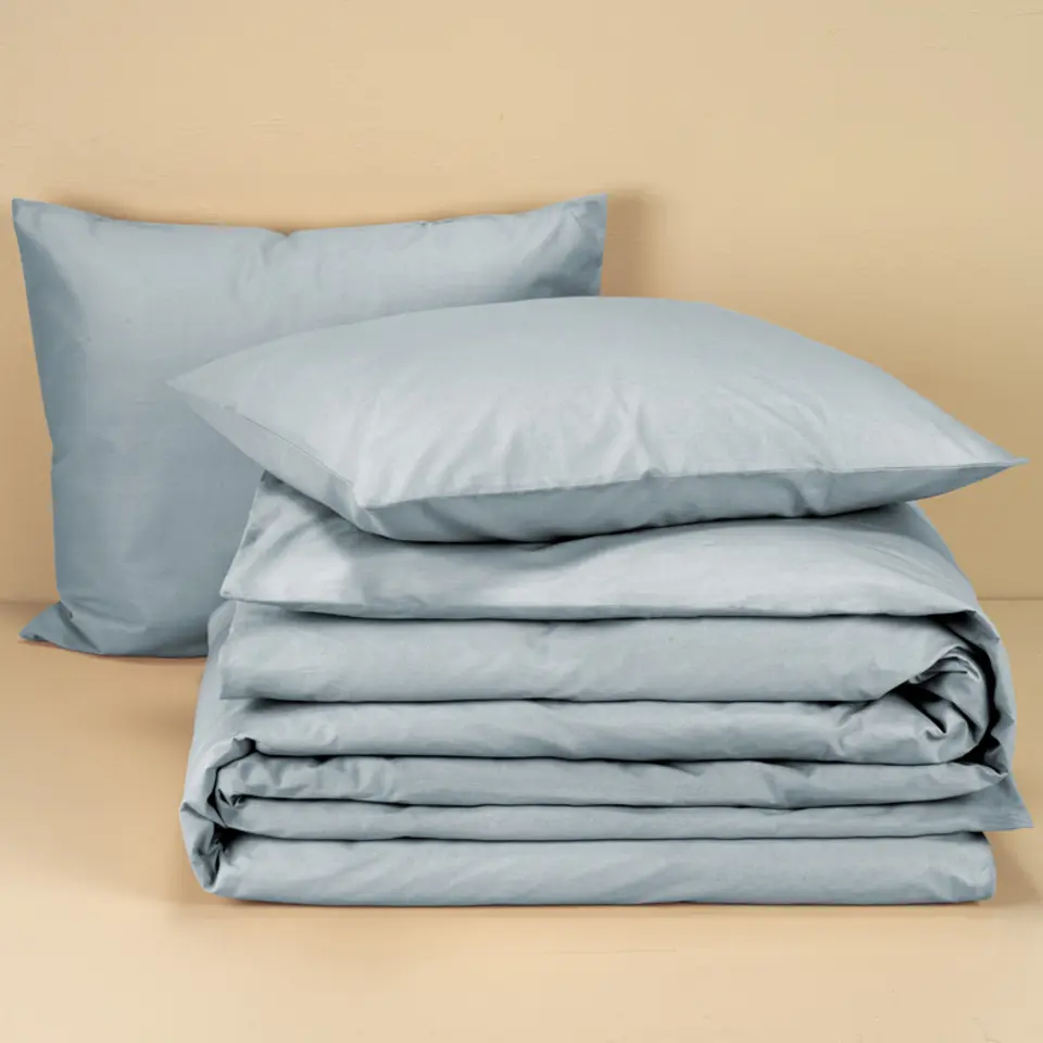 Moodit Dekbedovertrek Basil Stone Blue - Tweepersoons - 200 x 220 cm - Katoen