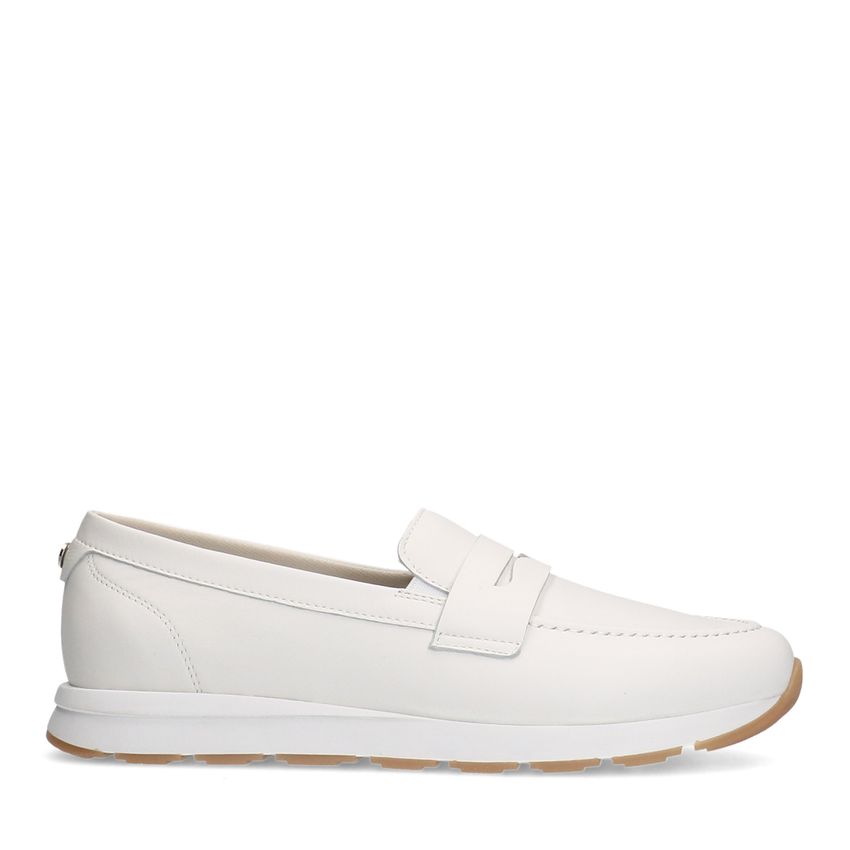 No Stress Witte leren loafers