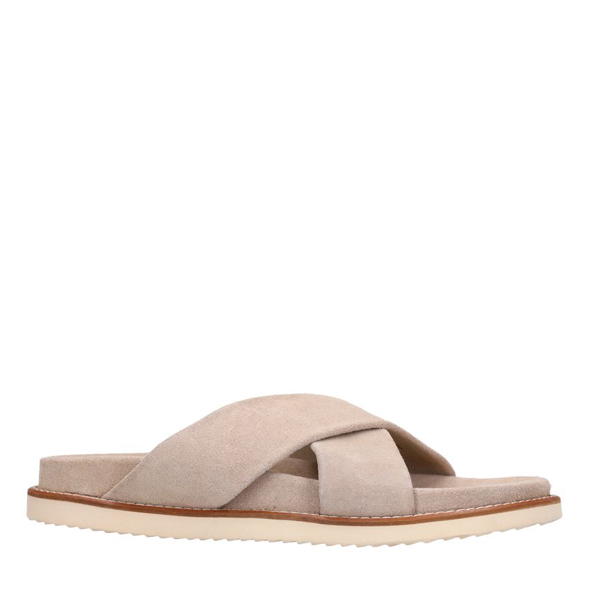 Manfield Beige suède slippers
