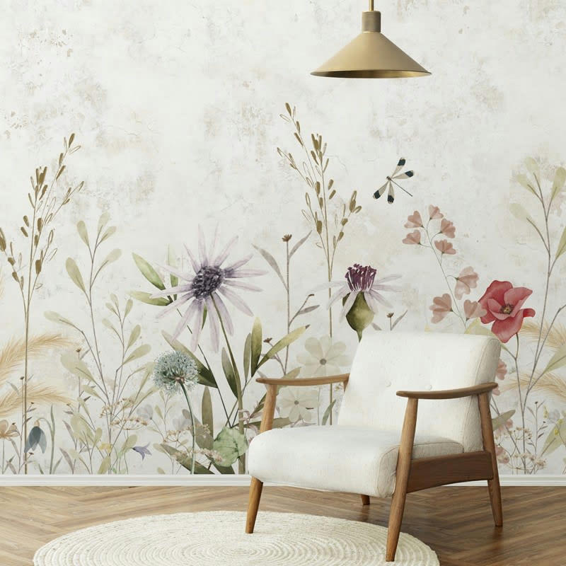 HERBIER - Papier Peint Panoramique L336xH270cm Multicolore Floral