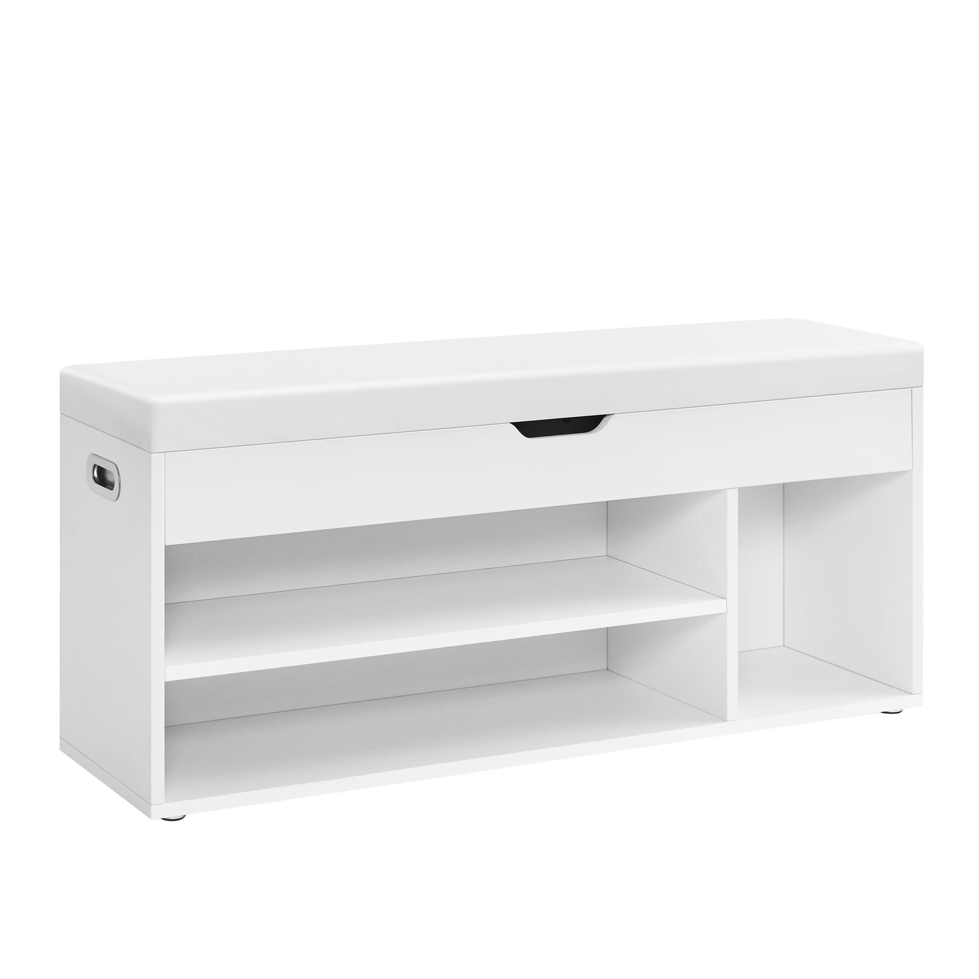 - Banc à chaussures rembourré capacité de charge 150 kg blanc