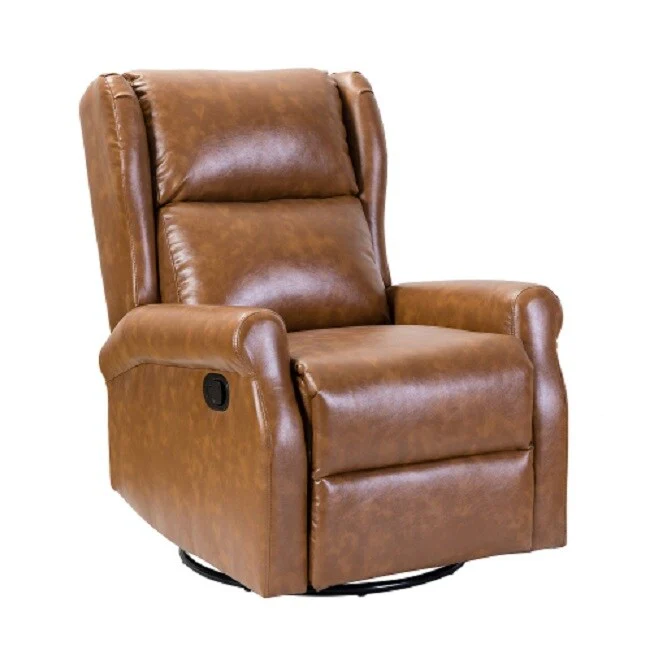 Vegan Leather Manual Swivel Recliner