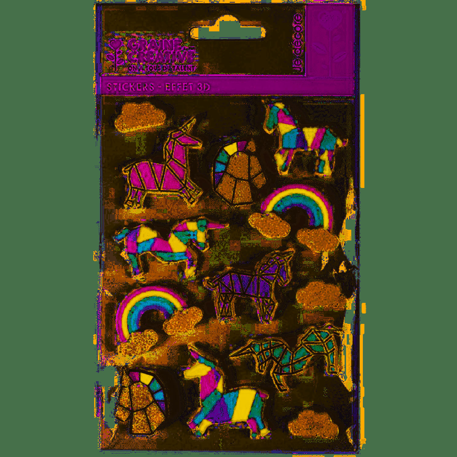 LICORNES - 13 stickers 3D licornes 5cm