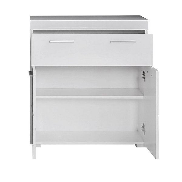 Meuble bas - Mélaminé - Blanc - 73 - 79 - 31 cm