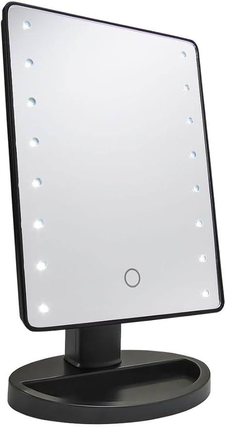 Marco Paul LED Light Up Black Table Top Hollywood Style Vanity Mirror