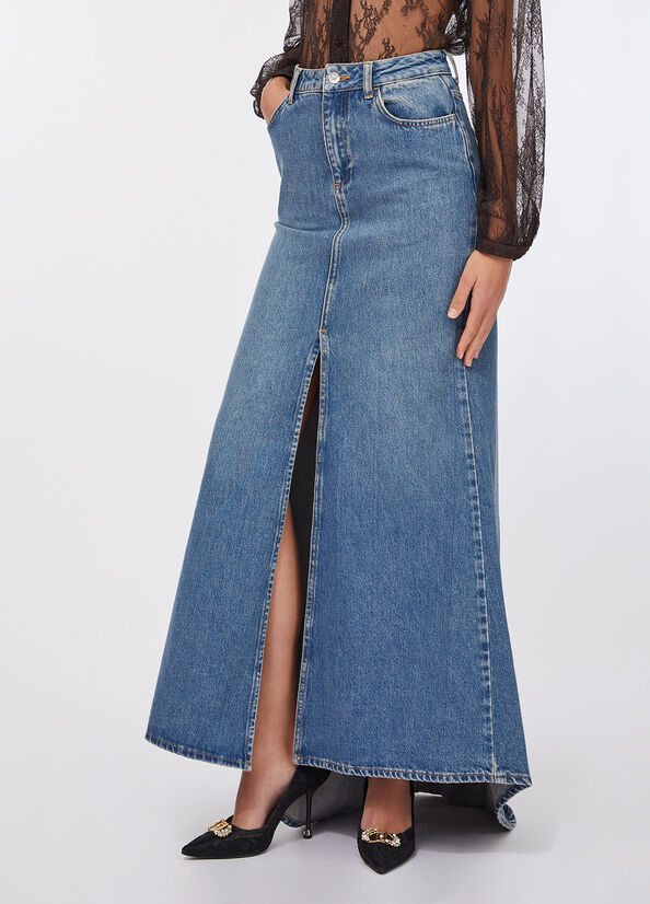 Gonna a sirena in denim