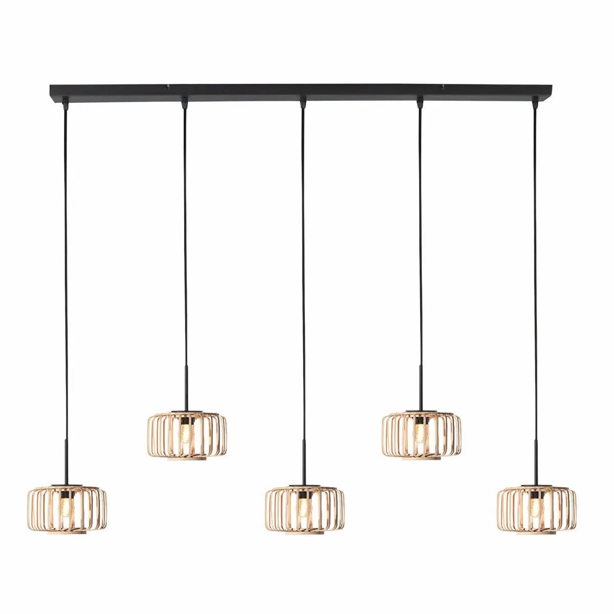 Mexlite hanglamp HaloSwap - 5 lichts - 110 x 160  cm - beige