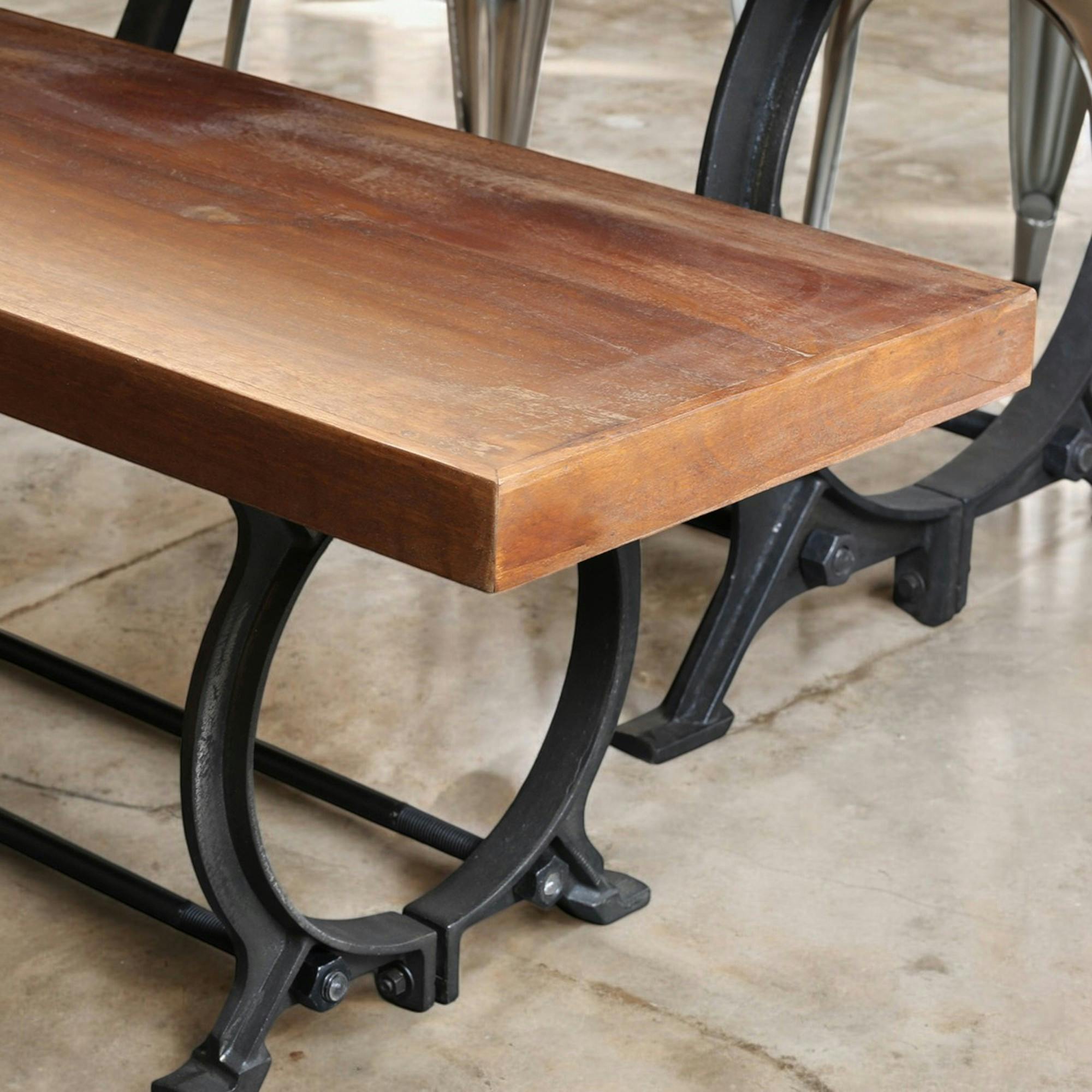 Banc industriel vintage bois recyclé 180 cm LEEDS