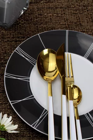 Komplet sztućców 24 cz. na 6 osób PINTI1929 - Sushi Anniversary Gold&White (2.5 mm) - pudełko 23.17Y0.K091.K24