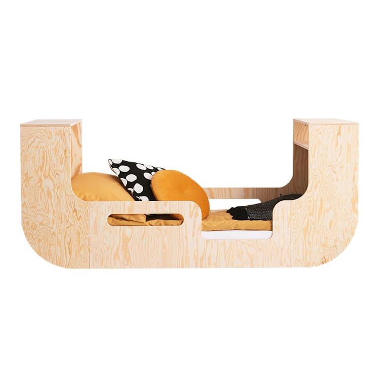 TIANA - Lit 90x200 entrée droite sommier inclus naturel