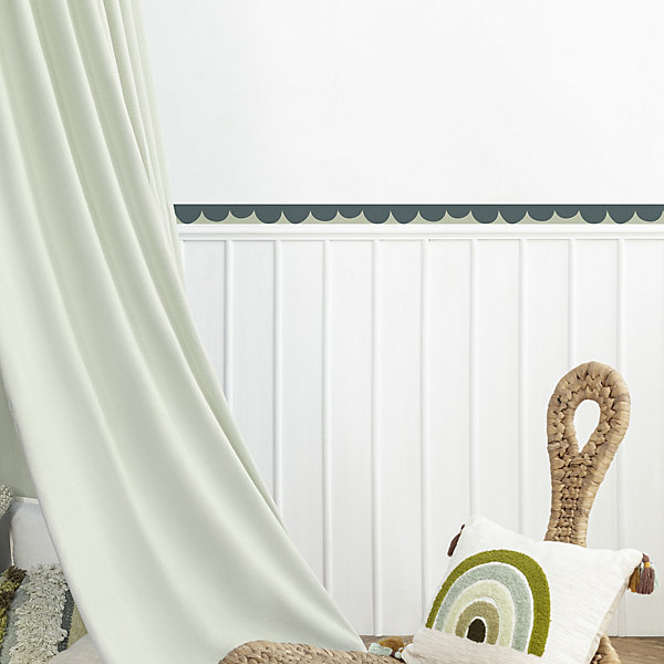 Frise décorative adhésive, festonnée irrégulier vert, motif géométrique, enfant, 5 cm X 300 cm