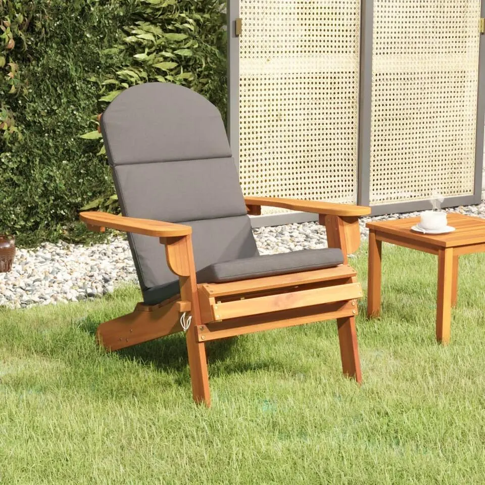 vidaXL - Adirondack tuinstoel - Kussens - Bruin - Acaciahout - 75x84x90 cm