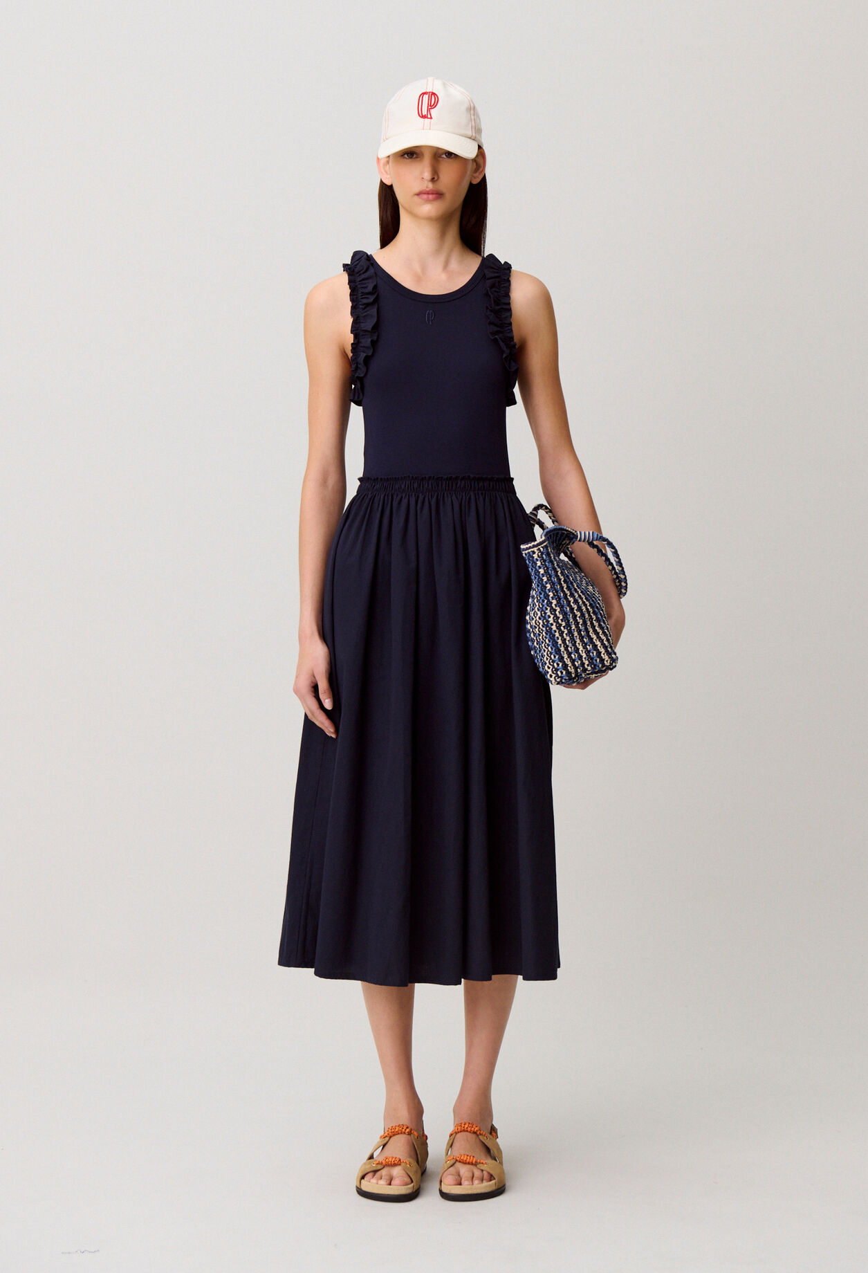 Robe bi-matière coton