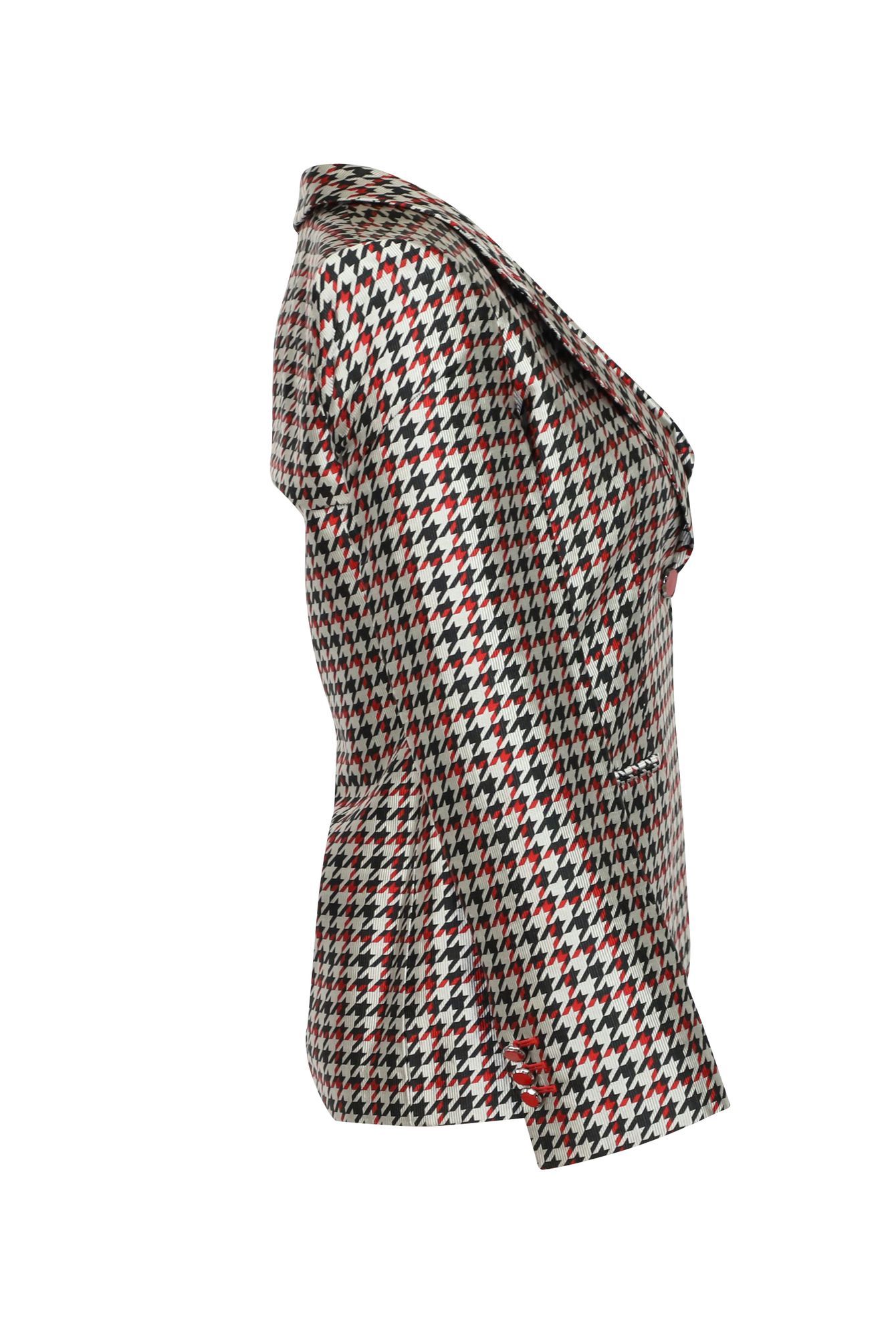 Giorgio Armani Preloved Houndstooth Blazer in Multicolor Silk