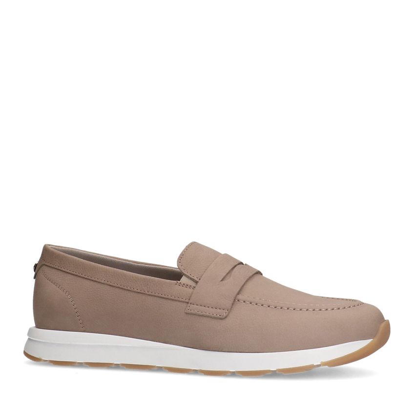 No Stress Taupe nubuck loafers