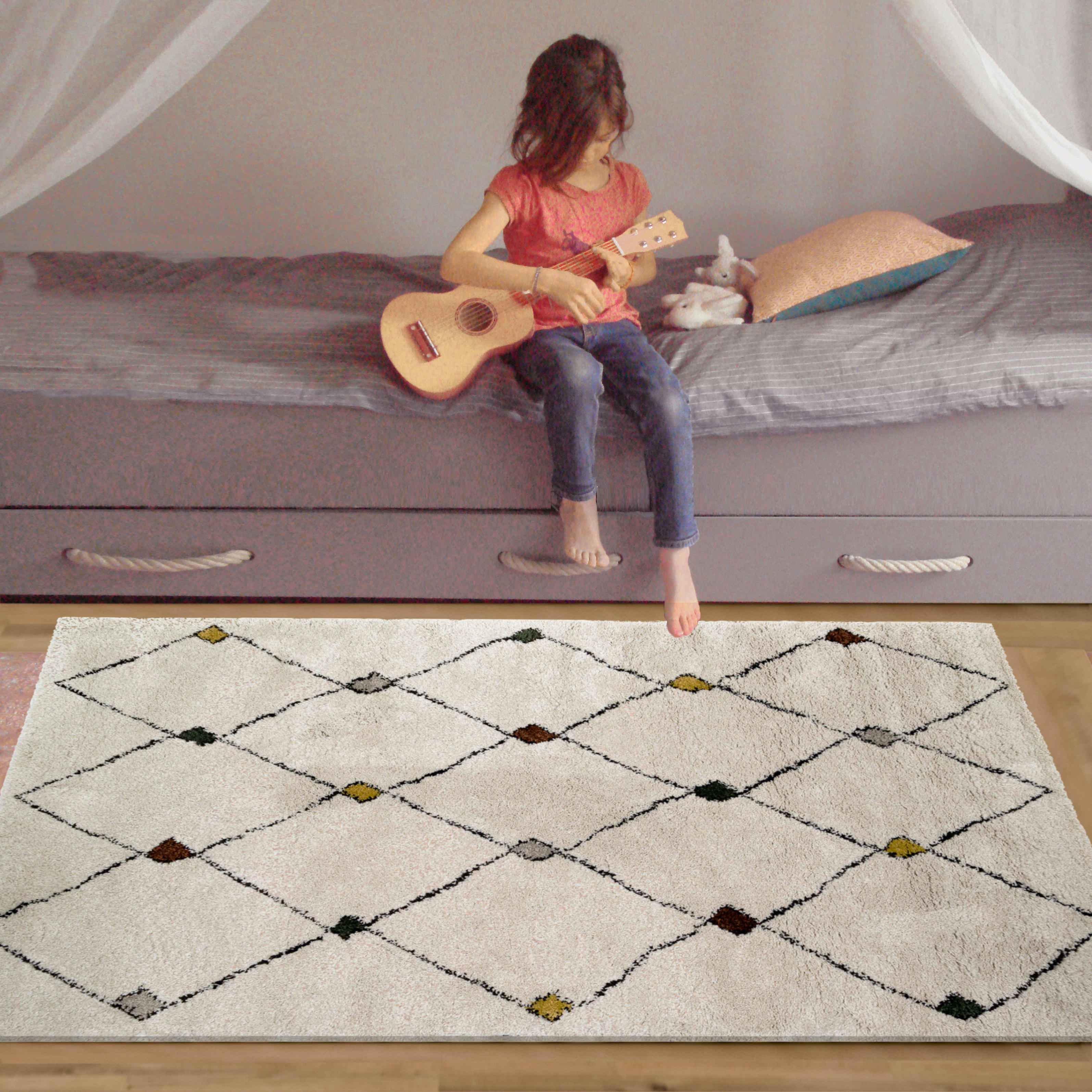 - Tapis deco boheme chic multicolore 120x170, OEKO-TEX®