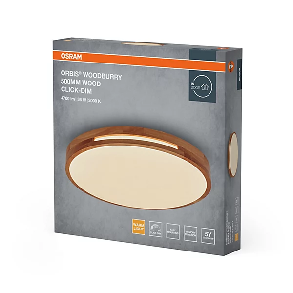 OSRAM Applique/Plafonnier ORBIS Woodburry 36W 500mm bois