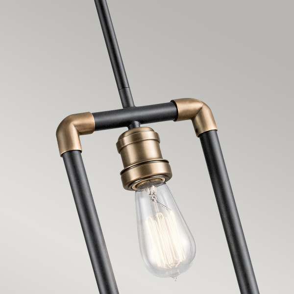Lampa wisząca czarno-naturalny mosiądz Imahn 1xE27x60W Kichler