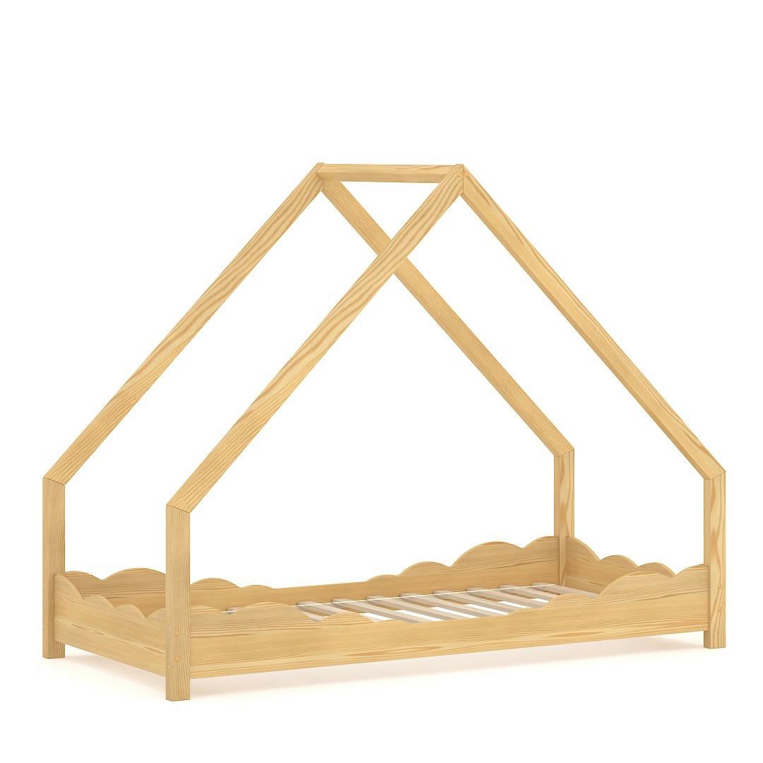 - Lit simple en pin massif 200x90 naturel