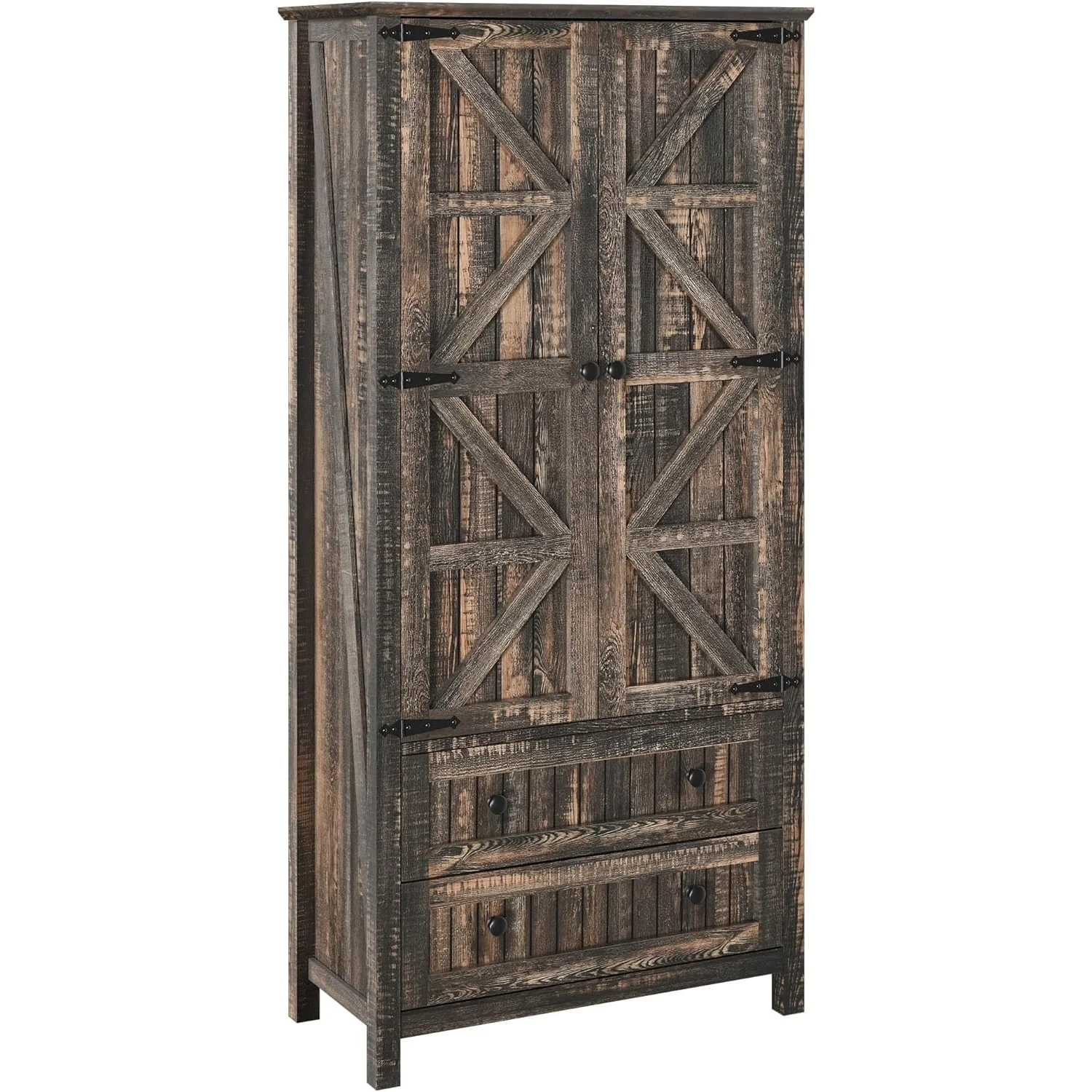 Moasis 64 Farmhouse Tall Kitchen Pantry Storage Cabinet with 2 Drawers & Doors