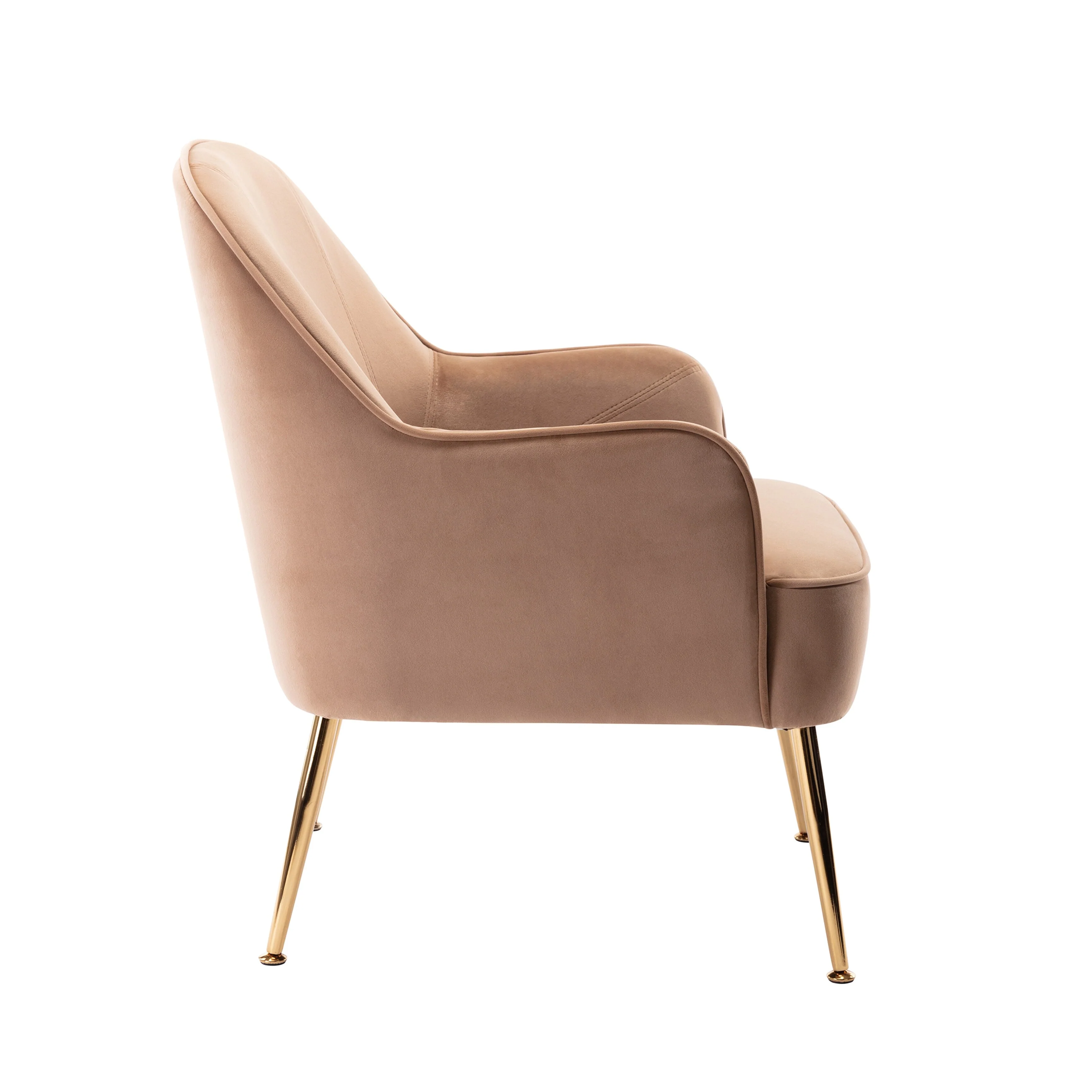 Porthos Home Adora Velvet Upholstered Accent Chair with Gold Chrome Legs
