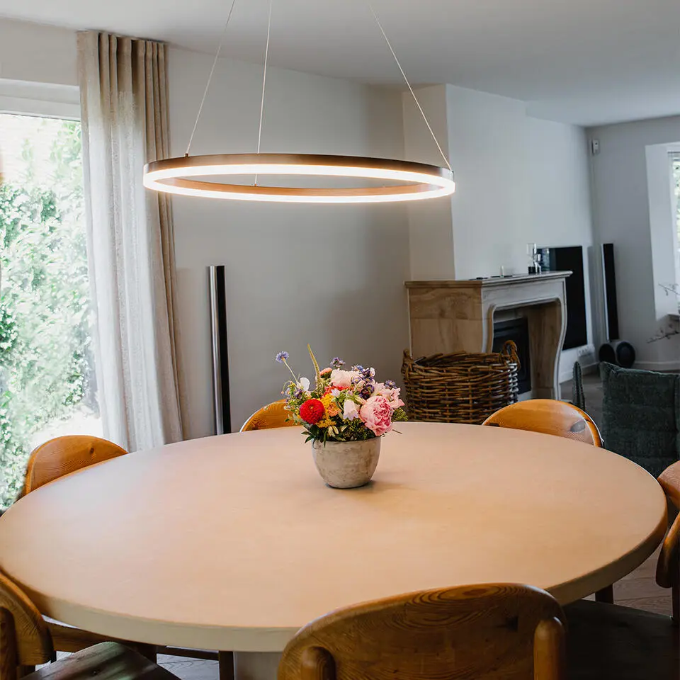 Qazqa hanglamp anello bronskleurig ge?ntegreerde led