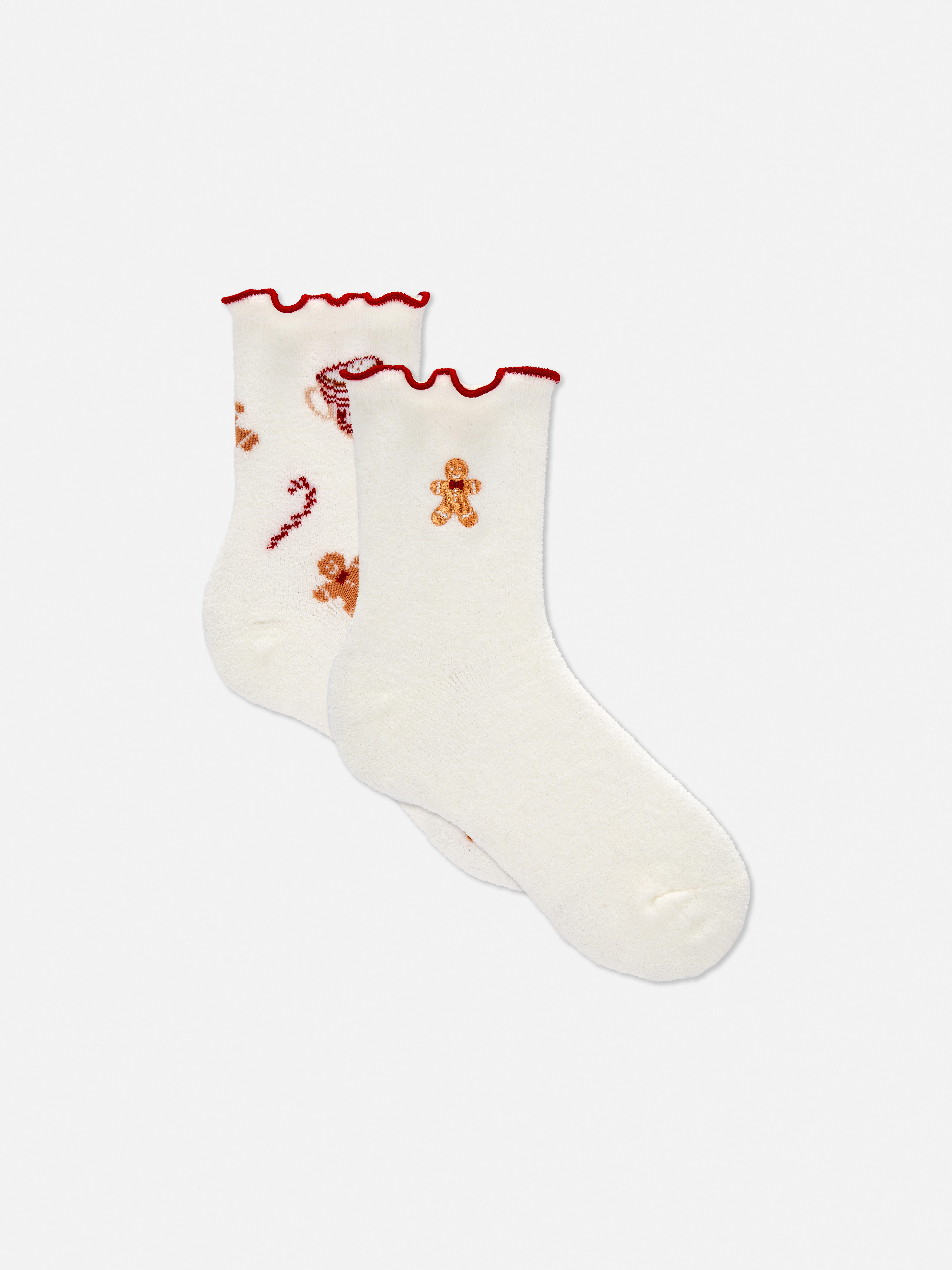 2pk Gingerbread Quarter Crew Socks