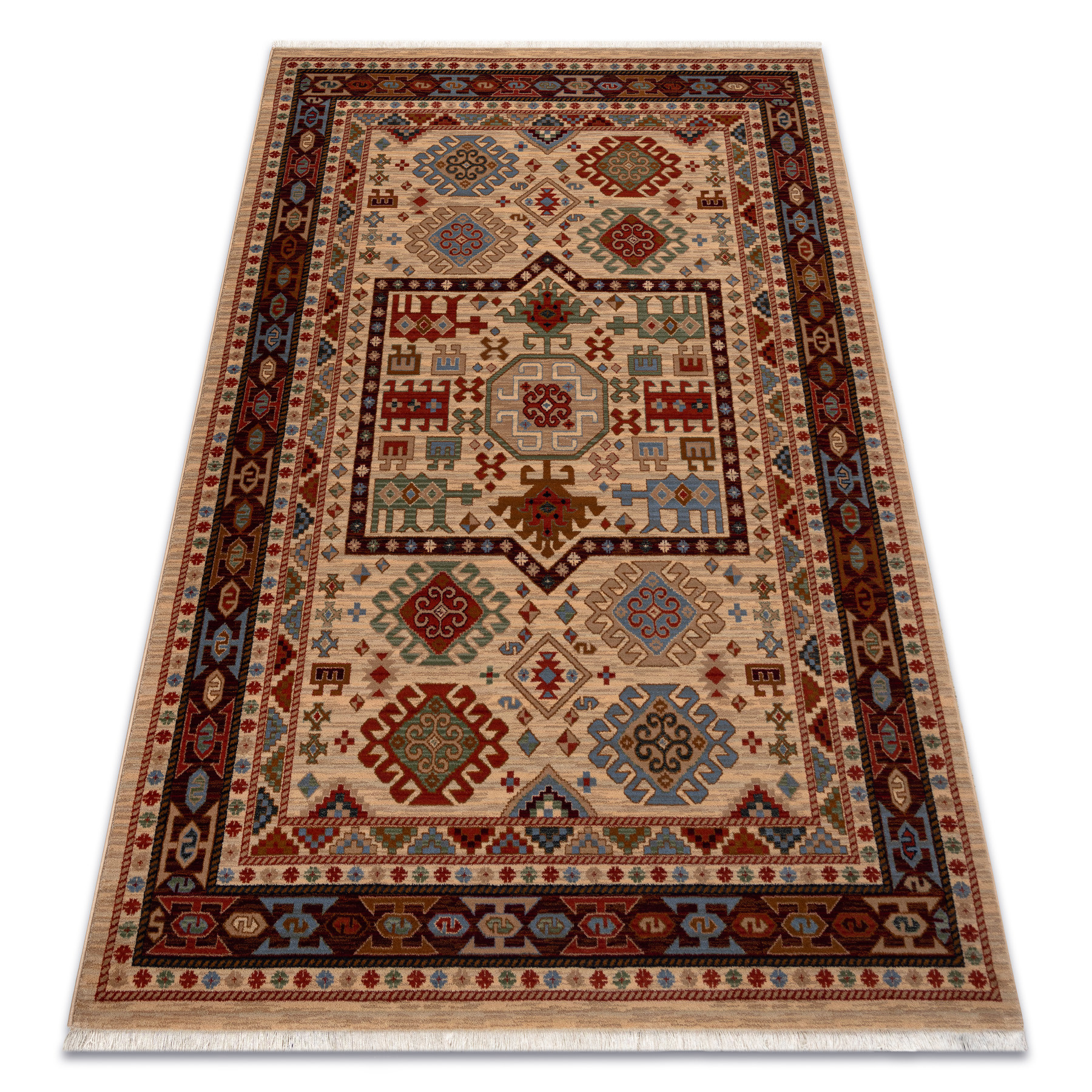 Dywan wełniany KESHAN Frędzle, Ornament orientalny 6668/53555 80x145 cm