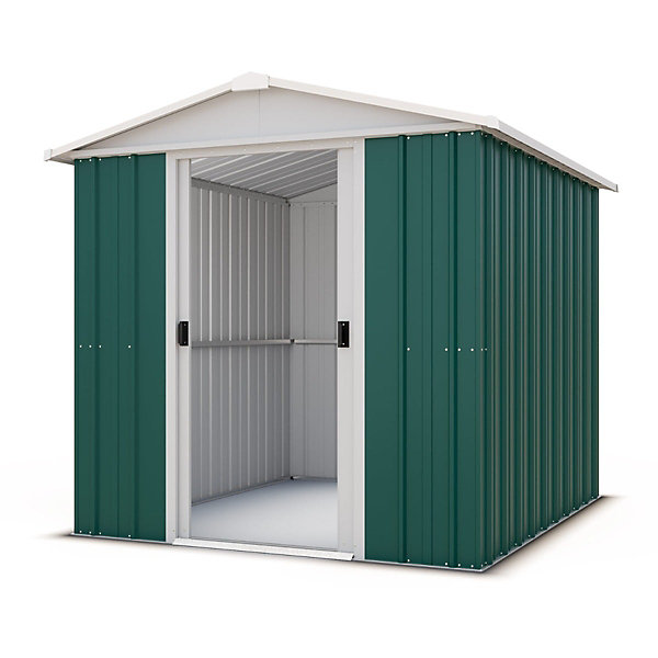 Abri de jardin métal vert 3,8 m2 Yardmaster   kit d'ancrage