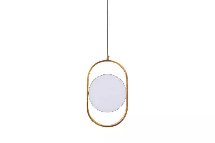 Lampa wisząca INGRAM Owal Pionowa Nowoczesna Złota