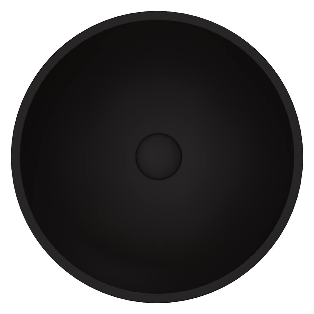 VIGO Cavalli MatteShell™ Round Vessel Bathroom Sink/Basin with Consistent Matte Finish, Black