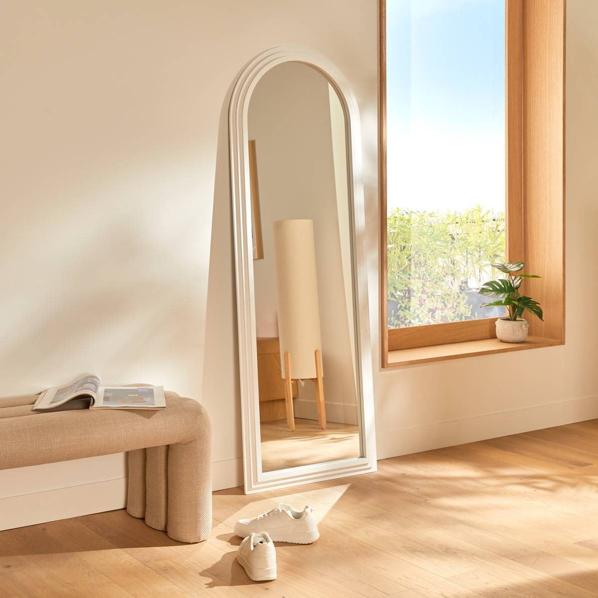 Wall Mirror "Emily" White, 160x58 cm