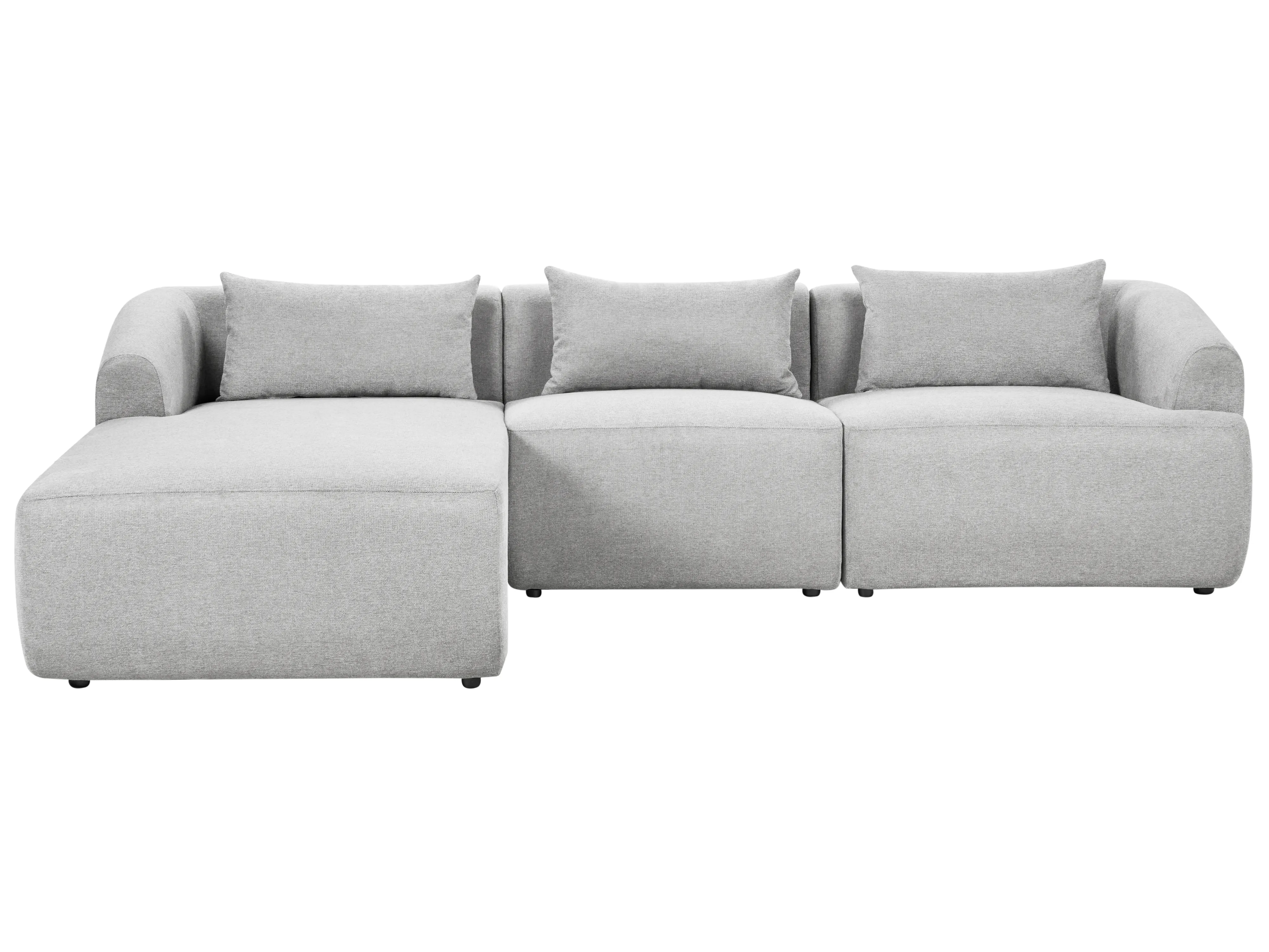 Corner Sofa 3 Seater SVANSELE Fabric Grey Left Hand