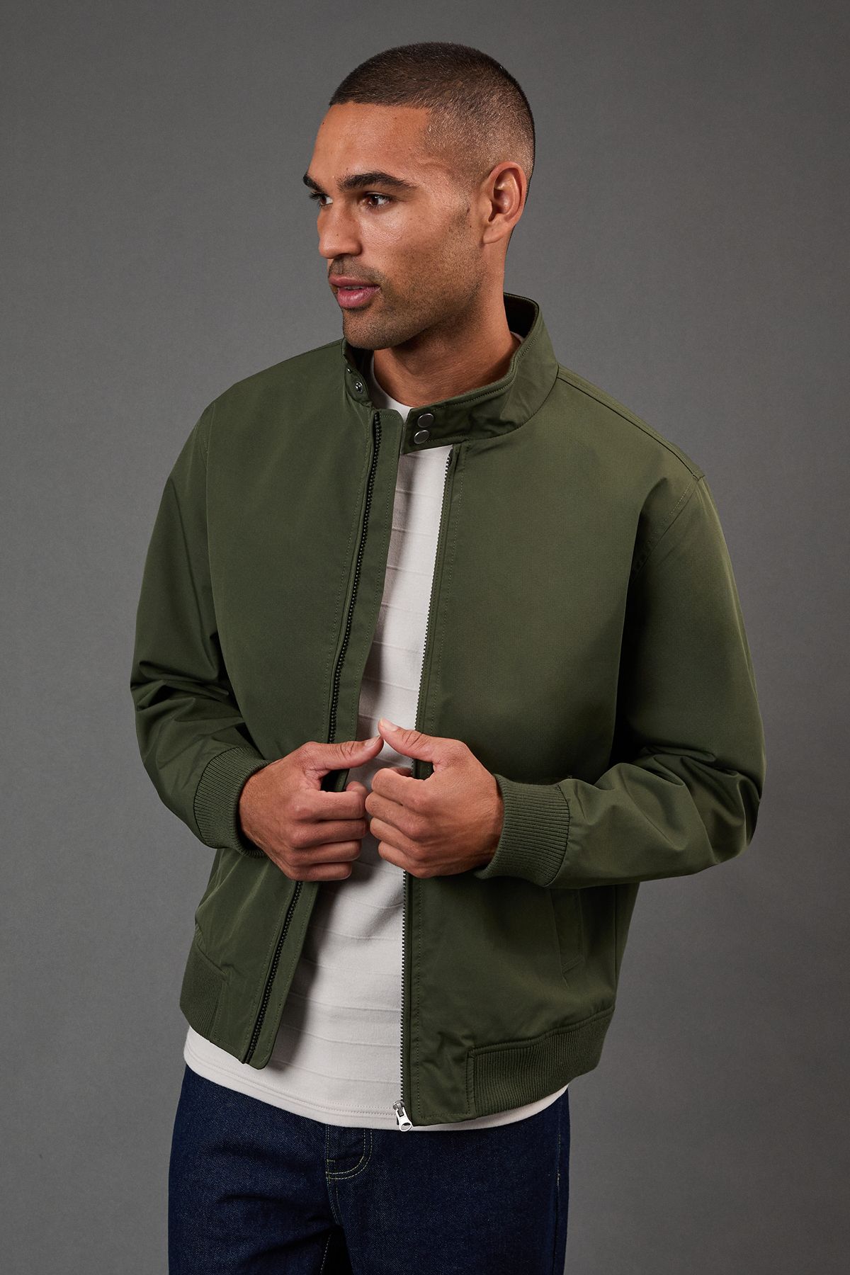 Burton Khaki Classic Harrington Jacket