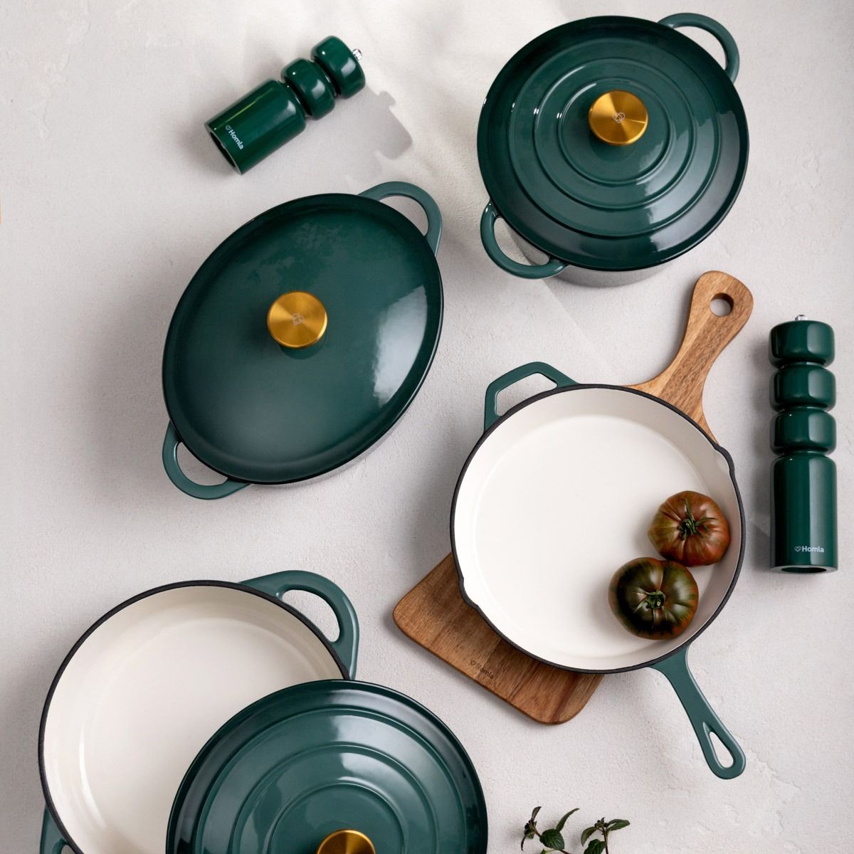 Garnek żeliwny ANDREAS zielony owalny ombre 4,5 l