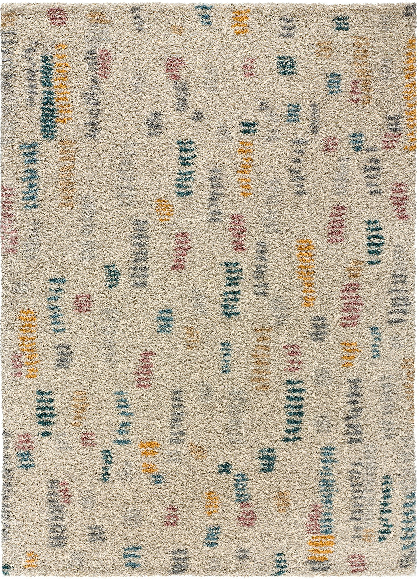 ULAI - Tapis shaggy design scandinave multicolore, 160x230 cm