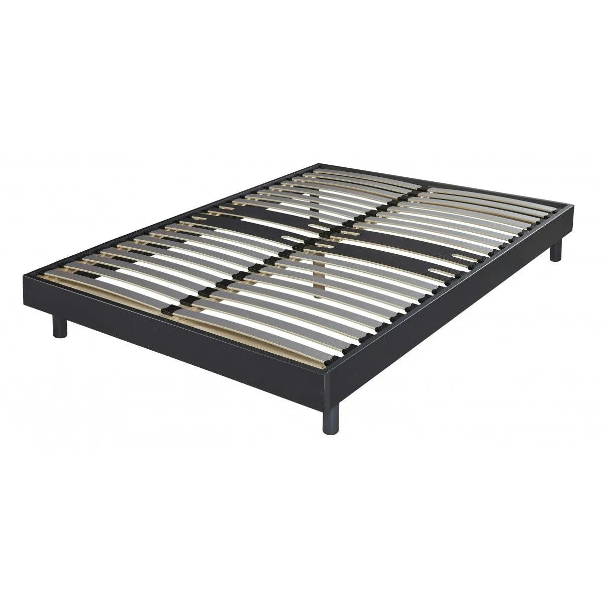 SOMMIER BOIS LATTES MORPHOLOGIQUES - Sommier en bois avec lattes morphologiques et pieds inclus 90 x 190