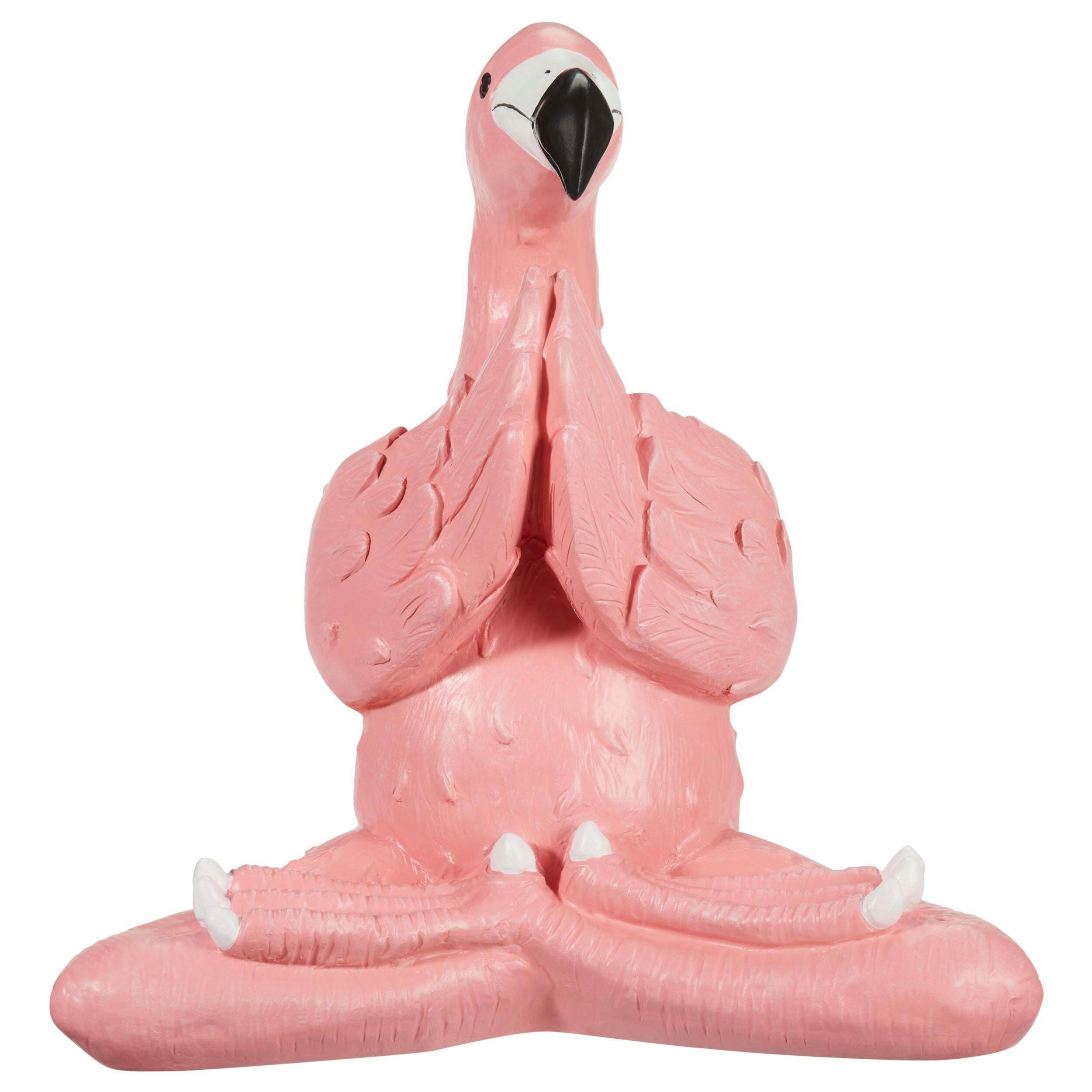 For Living Yoga Flamingo Lawn Ornament, 13.58-in, Pink