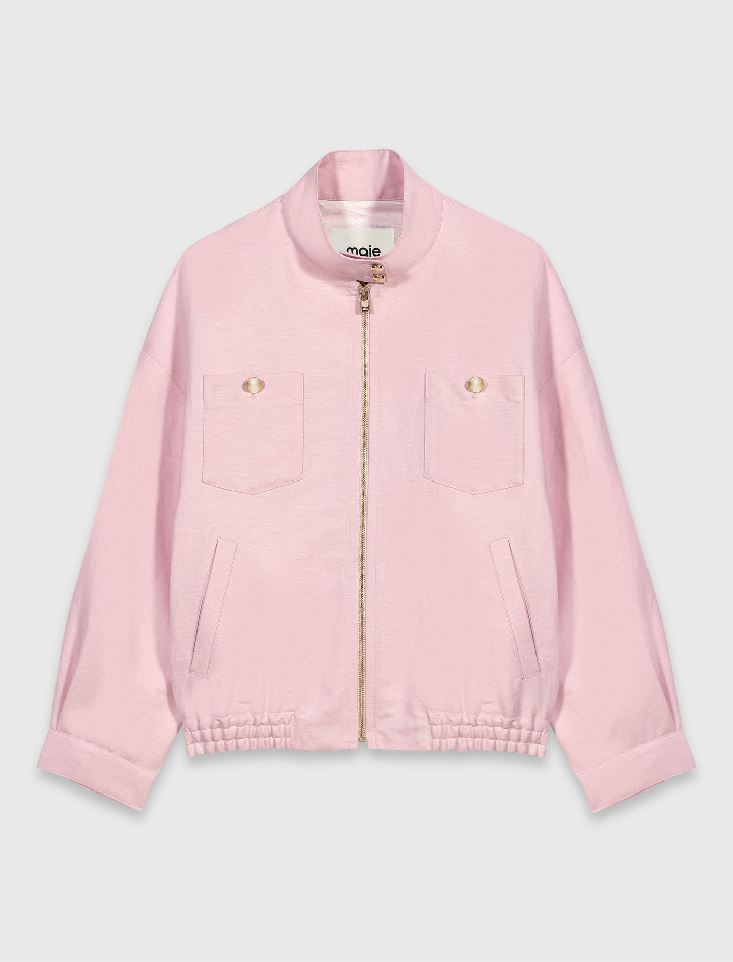 Blouson bomber en lin mélangé