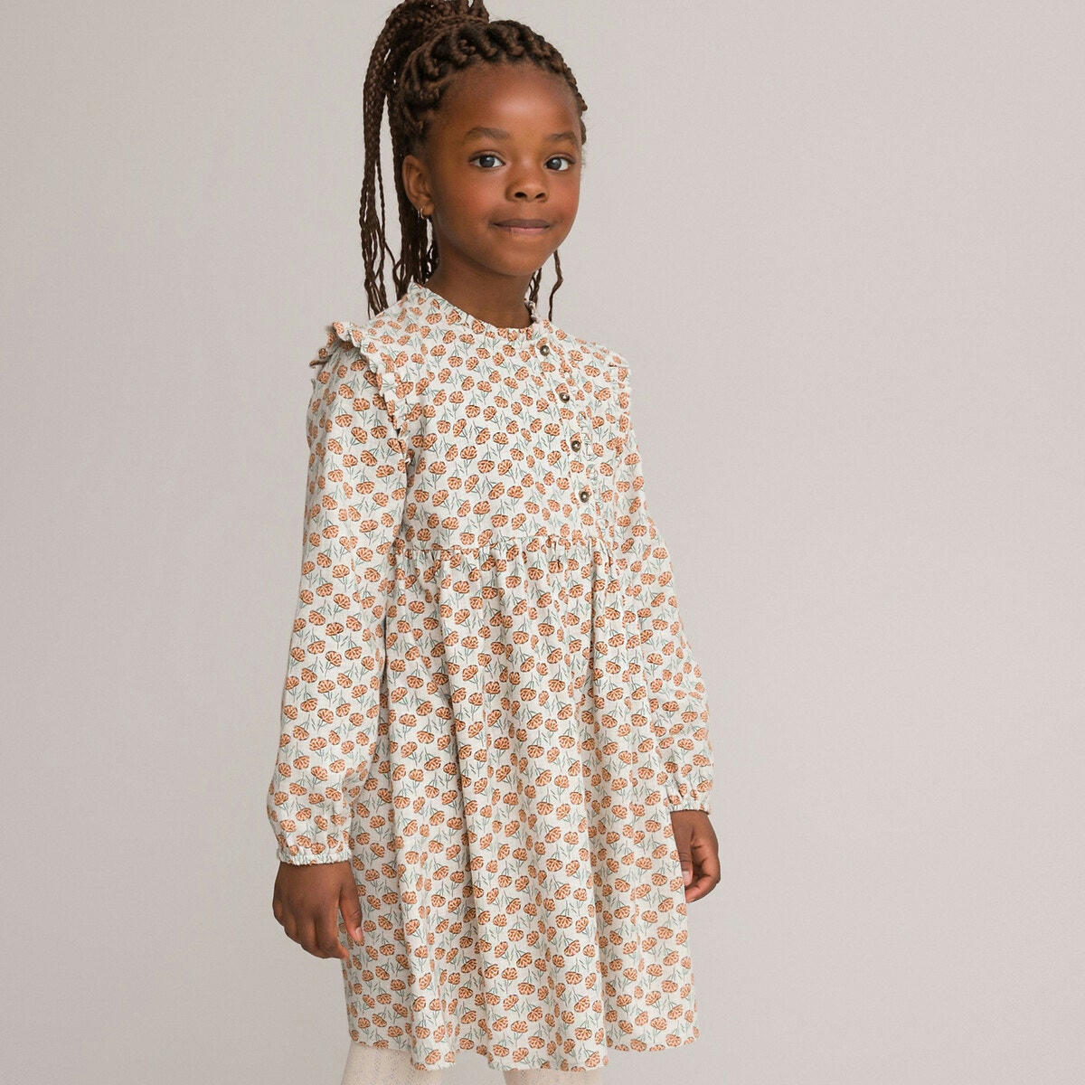 Robe manches longues, motif floral