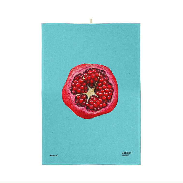 - Torchon fruit coton bleu