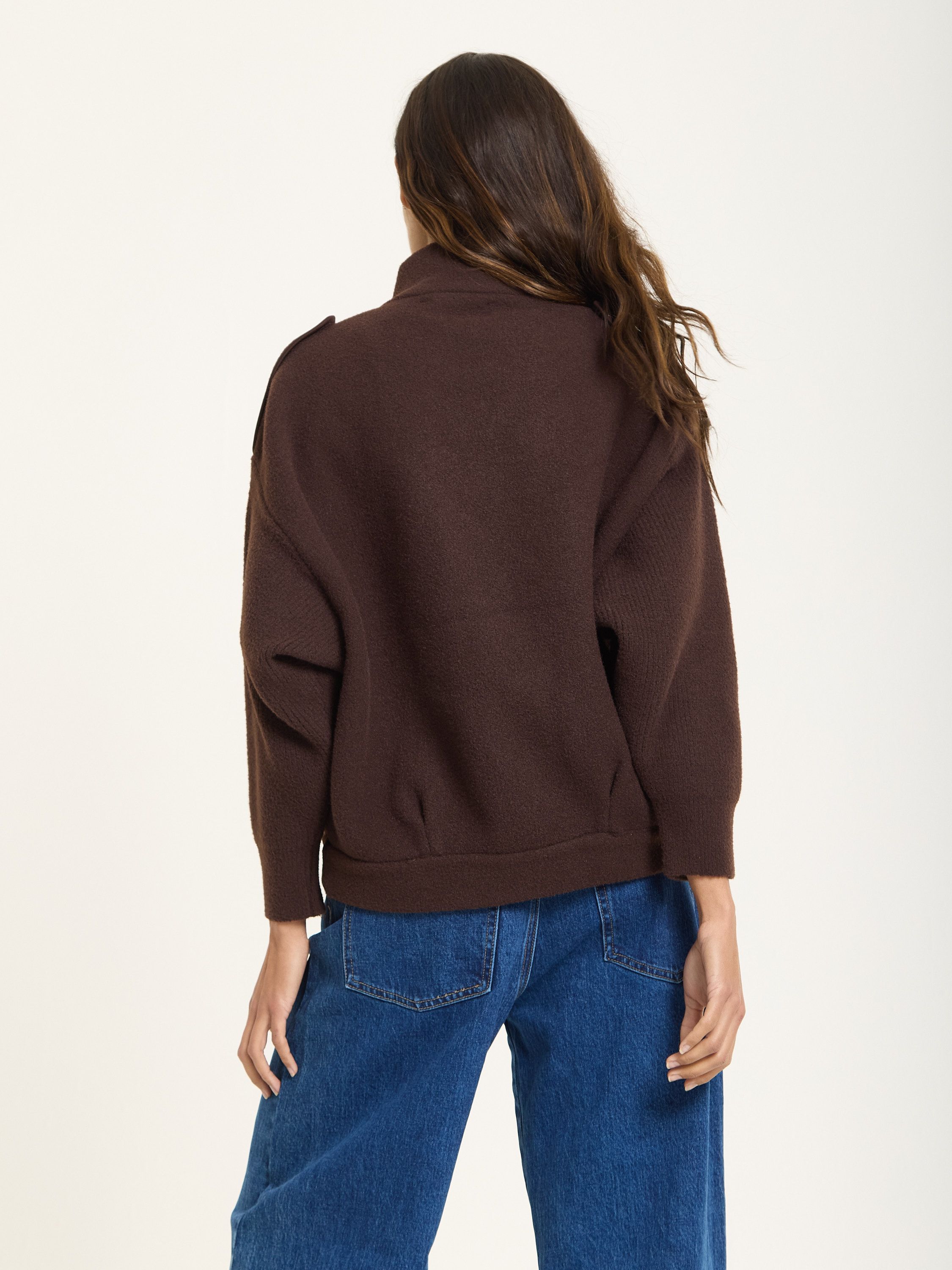 House of Holland Brown Utility Knit Bomber Jacket