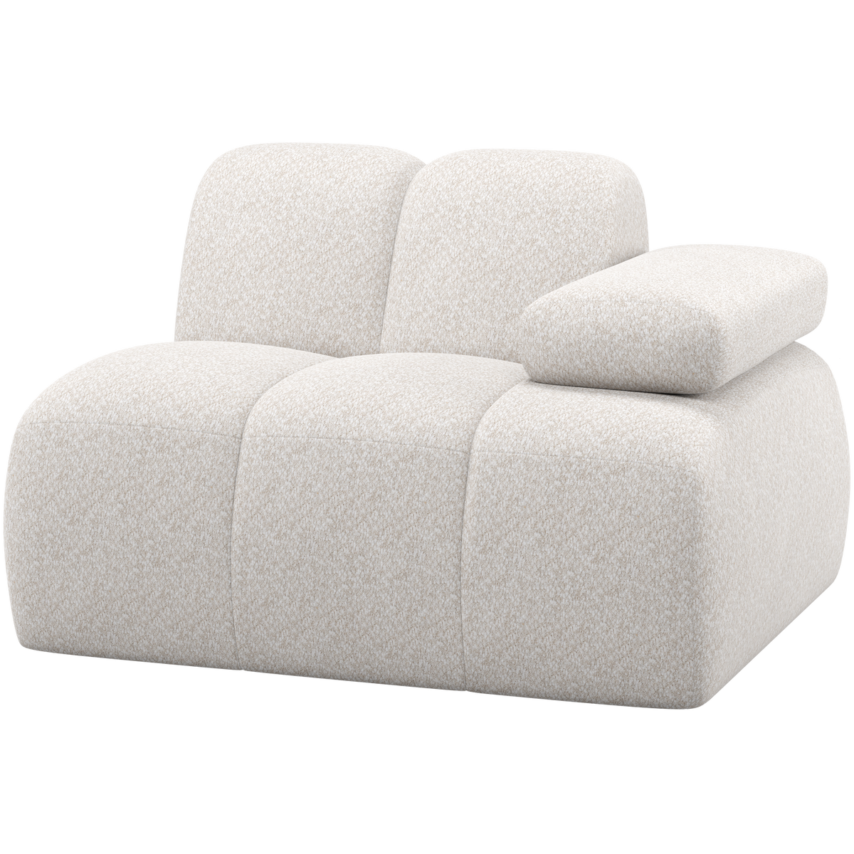 WOOOD 1-zits element bank arm rechts Mojo - Wollig - Ecru - 74x124x97