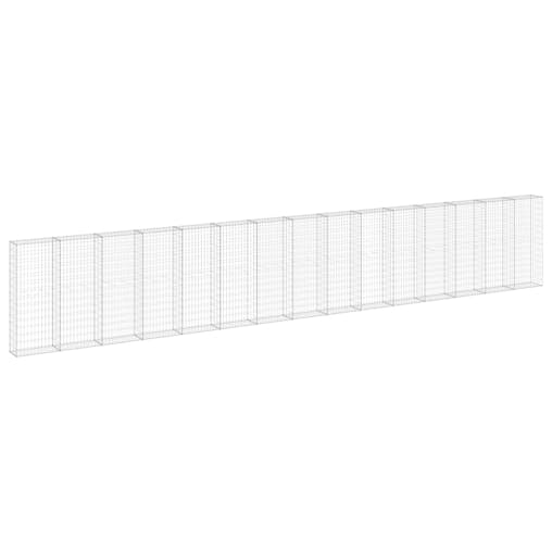 NNEVL Gabion Wall with Covers Galvanised Steel 900x30x150 cm