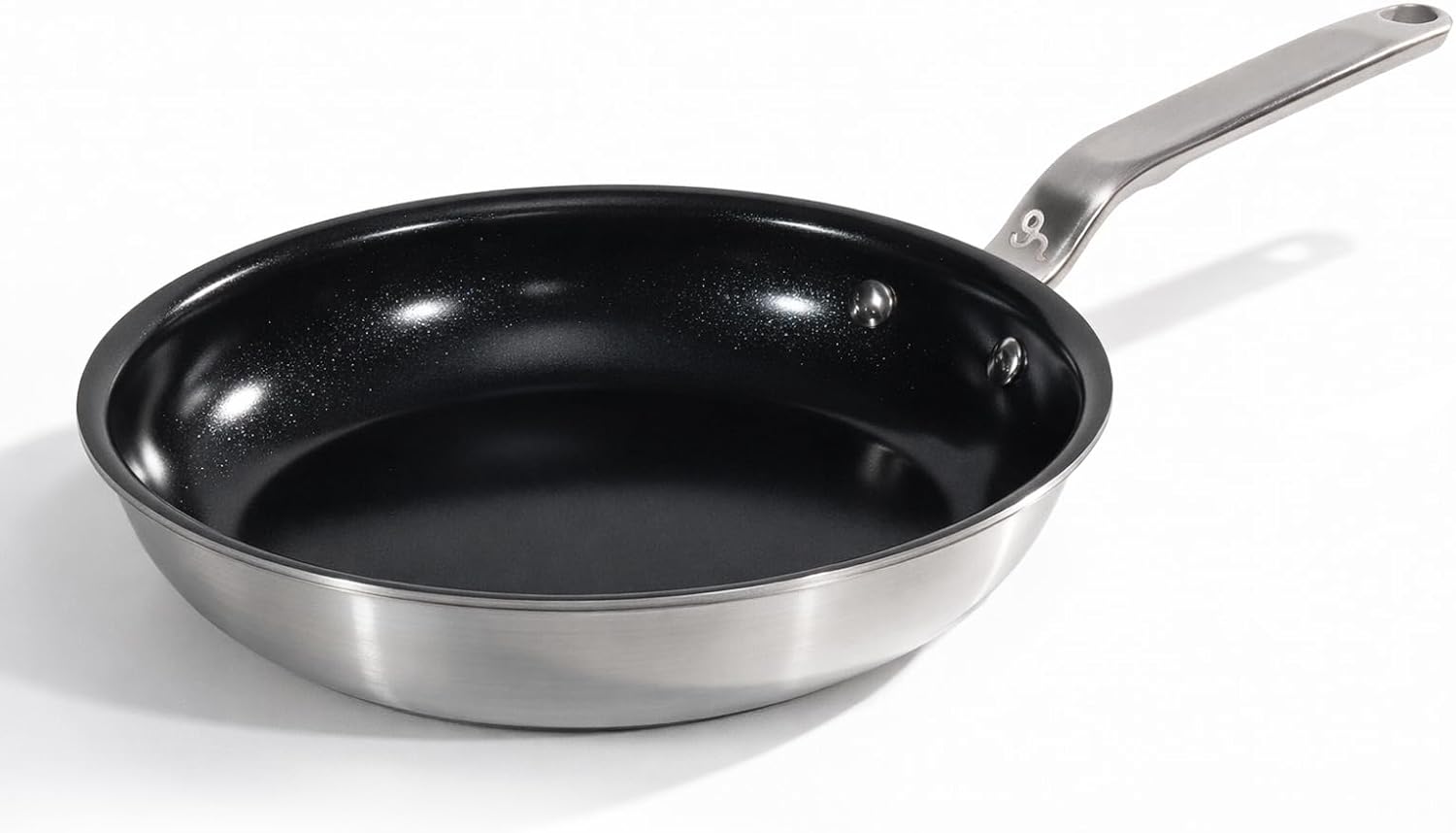 5 Ply Ceramic Non Stick Frying Pans - 10 Inch Stainless Clad Nonstick Skillet, Non Toxic, PTFE & PFOA FREE, Professional Cookware for Induction, All Stoves and Oven up to 650°F